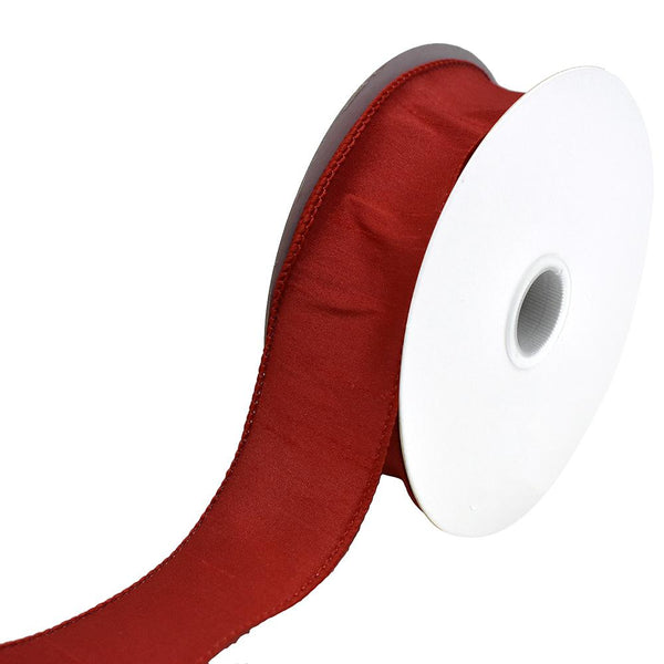 Dupioni Supreme Wired Edge Ribbon, 1-1/2-Inch, 10 Yards, Red