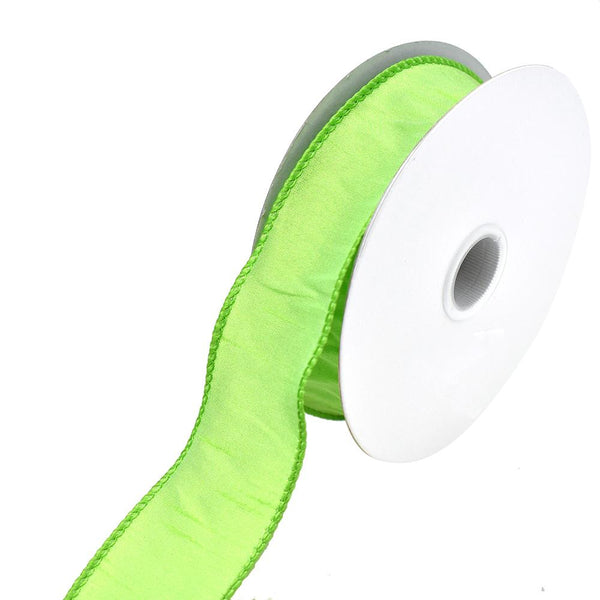 Dupioni Supreme Wired Edge Ribbon, 1-1/2-Inch, 10 Yards, Lime