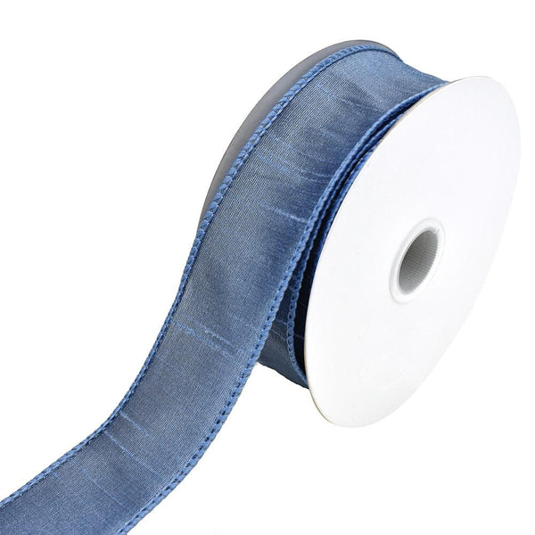 Dupioni Supreme Wired Edge Ribbon, 1-1/2-Inch, 10 Yards, French Blue