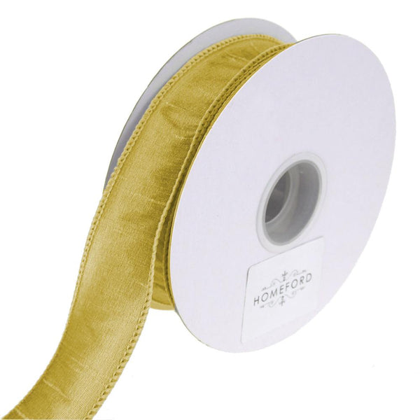 Dupioni Supreme Wired Edge Ribbon, Gold, 1-1/2-Inch, 20 Yards