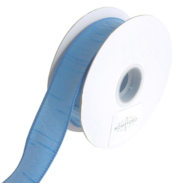 Dupioni Supreme Wired Edge Ribbon, Blue, 1-1/2-Inch, 20 Yards