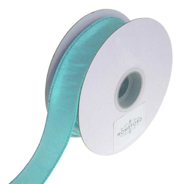 Dupioni Supreme Wired Edge Ribbon, Aqua, 1-1/2-Inch, 20 Yards