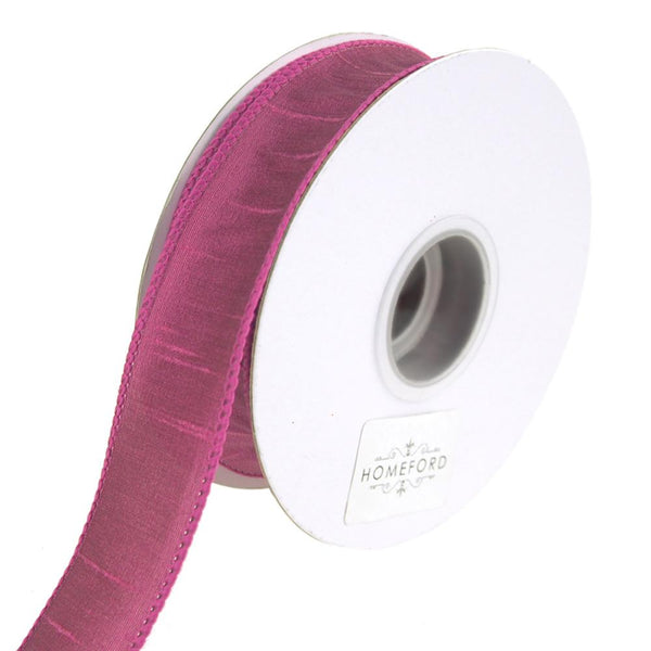 Dupioni Supreme Wired Edge Ribbon, Fuchsia, 1-1/2-Inch, 20 Yards