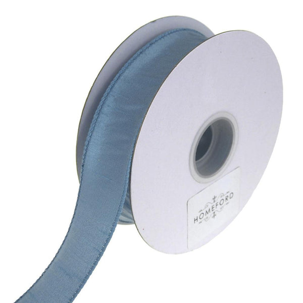 Dupioni Supreme Wired Edge Ribbon, French Blue, 1-1/2-Inch, 20 Yards