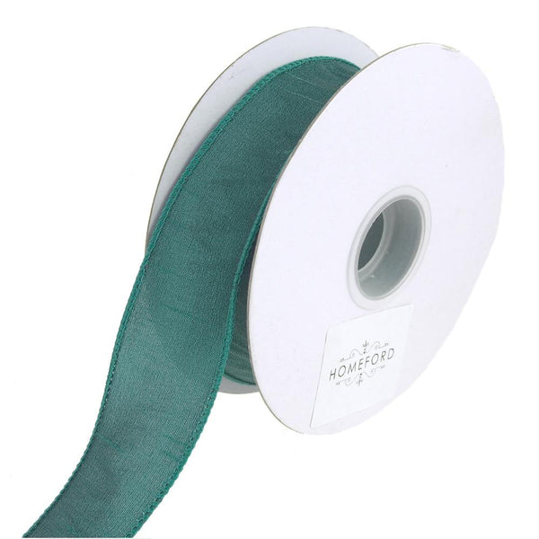 Dupioni Supreme Wired Edge Ribbon, Jade, 1-1/2-Inch, 20 Yards