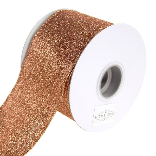 Gala Glimmer Wired Christmas Holiday Ribbon, Rose Gold, 2-1/2-Inch, 10 Yards