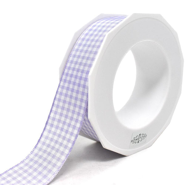 Country Check Pattern Ribbon, Lavender, 1-Inch, 10-Yard