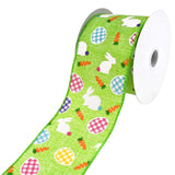 Bunnies and Gingham Easter Eggs Wired Ribbon, 2-1/2-Inch, 10-Yard