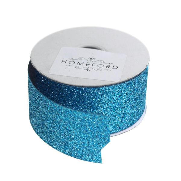 Princess Glitter Metallic Christmas Ribbon, 1-1/2-Inch, 4 Yards, Ice Blue