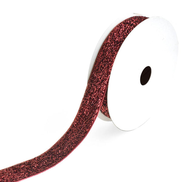 Sparkling Velvet Glitter Ribbon, 5/8-Inch, 3-Yard, Burgundy