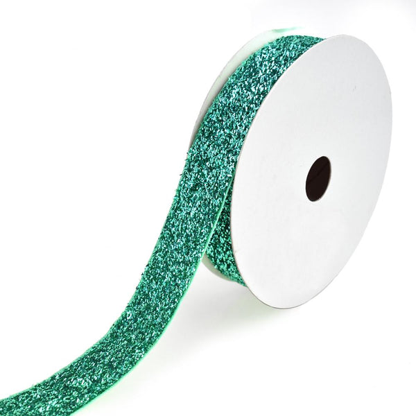 Sparkling Velvet Glitter Ribbon, 5/8-Inch, 3-Yard, Aqua