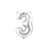 Aluminum Foil Number Balloon, Silver, 34-Inch