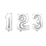 Aluminum Foil Number Balloon "2", Silver, 34-Inch