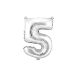 Aluminum Foil Number Balloon "5", Silver, 34-Inch