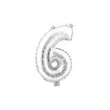 Aluminum Foil Number Balloon "6", Silver, 34-Inch