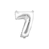 Aluminum Foil Number Balloon "7", Silver, 34-Inch