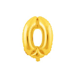 Aluminum Foil Number Balloon "0", Gold, 34-Inch