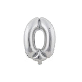 Aluminum Foil Number Balloon, Silver, 34-Inch