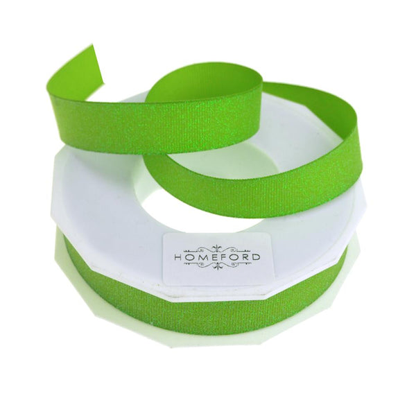 Dazzle Glitter Grosgrain Ribbon, 5/8-Inch, 20 Yards, Apple Green