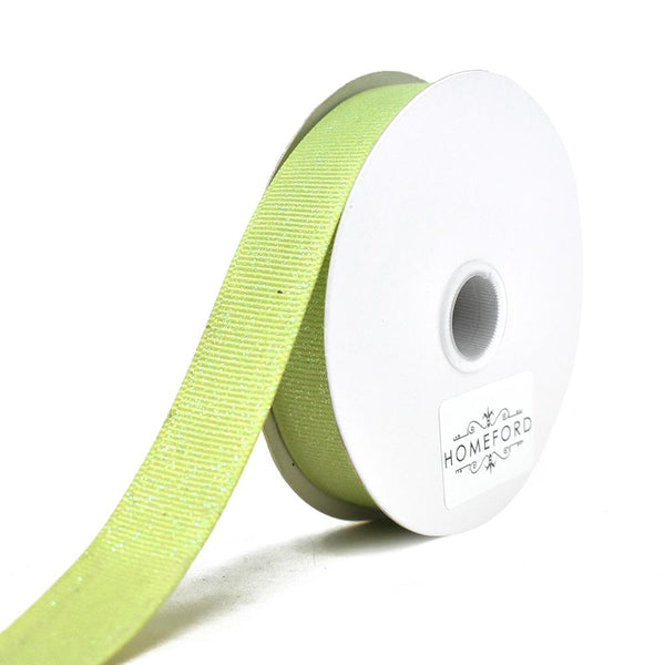 Dazzling Glitter Solid Color Ribbon, Lime Green, 5/8-Inch, 6-Yard