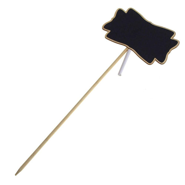 Wooden Chalkboard Stake with Natural Border, Bracket, 18-Inch