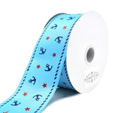 Nautical Anchor and Star Grosgrain Ribbon, 1-1/2-Inch, 25-Yard