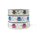 Floral Owl on Branch Grosgrain Ribbon, 7/8-Inch, 25-Yard