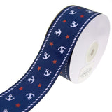 Nautical Anchor and Star Grosgrain Ribbon, 1-1/2-Inch, 25-Yard