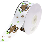 Floral Owl on Branch Grosgrain Ribbon, 1-1/2-Inch, 25-Yard