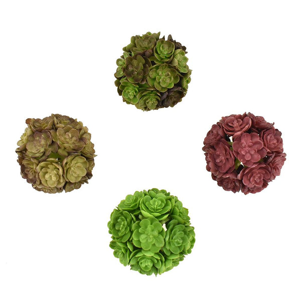 Sedum Orb Vase Filler, Assorted Colors, 2-Inch, 4-Piece