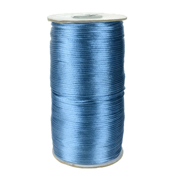 Satin Rattail Cord Chinese Knot, 1/16-Inch, 200 Yards, Antique Blue