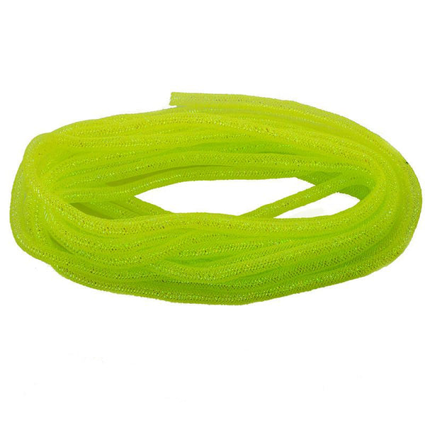 Solid Mesh Tubing Deco Flex Ribbon, 8mm, 10 Yards, Apple Green