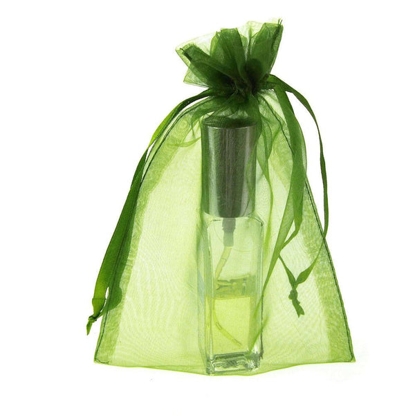 Organza Favor Pouch Bag, 5-Inch x 6-1/2-Inch, 12-Count, Apple Green