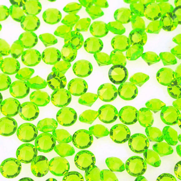 300 piece Small Gemstone Diamonds Table Confetti, 3/8-inch, Apple Green