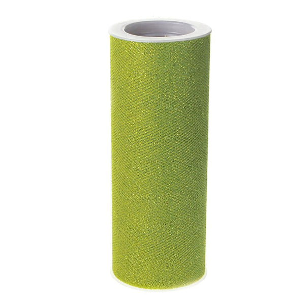 Glitter Tulle Spool Roll, 6-Inch, 10 Yards, Apple Green