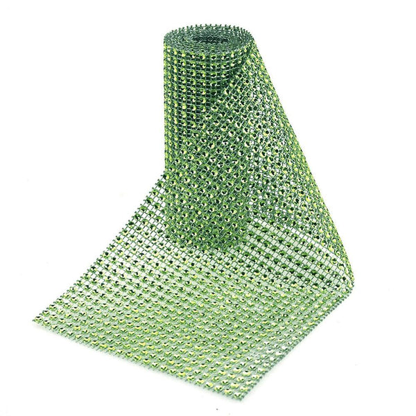 Rhinestone Mesh Wrap Roll, 4-3/4-Inch, 1-Yard, Apple Green