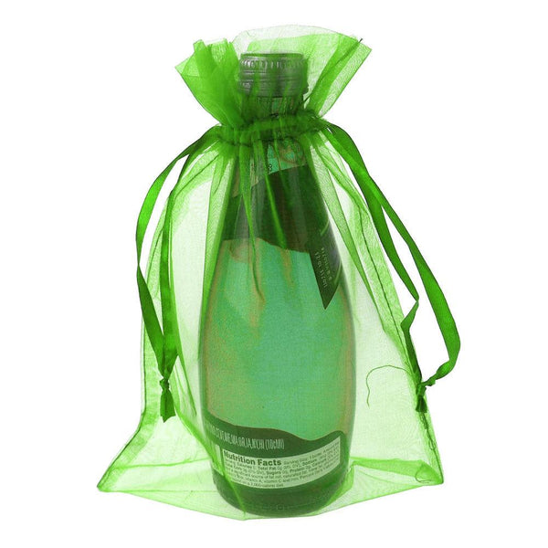 Organza Favor Pouch Bag, 6-Inch x 9-Inch, 6-Count, Apple Green