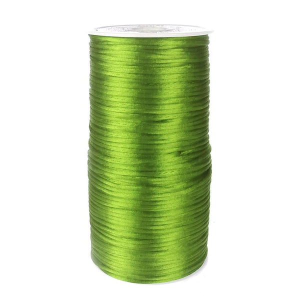 Satin Rattail Cord Chinese Knot, 1/16-Inch, 200 Yards, Apple Green