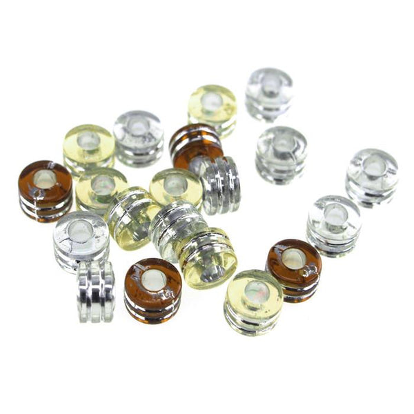 Acrylic Pony Beads, 9mm, 80-Piece, Caramel