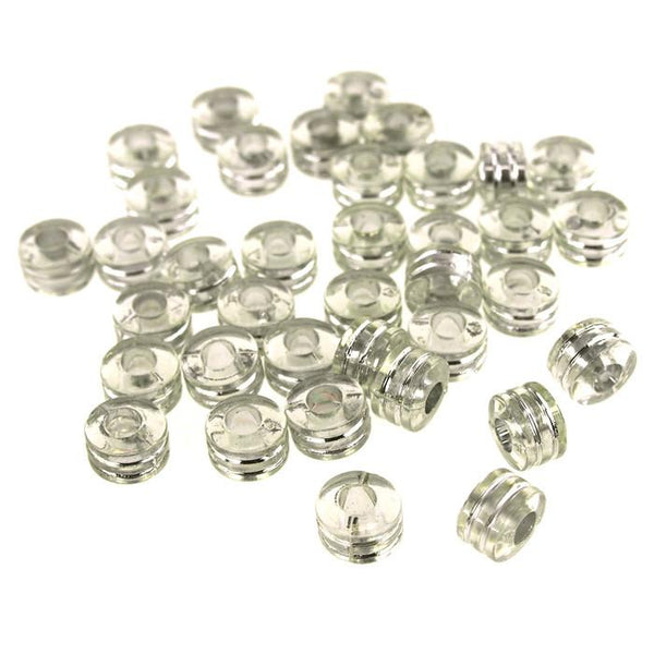 Acrylic Pony Beads, 9mm, 80-Piece, Clear