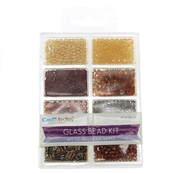 Loose Glass Beads Kit, Nuggets, 45-gram