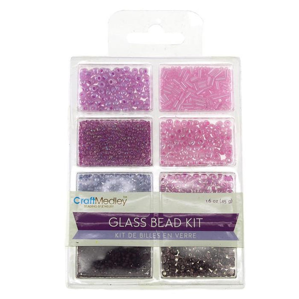 Loose Glass Beads Kit, Viola, 45-gram