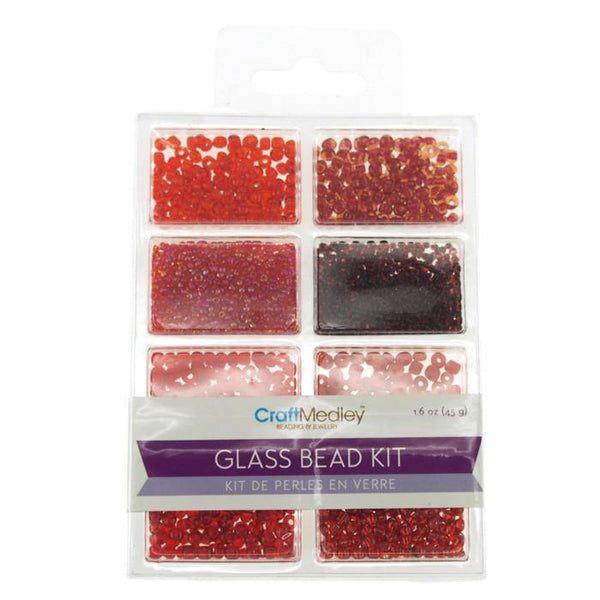 Loose Glass Beads Kit, Rouge, 45-gram