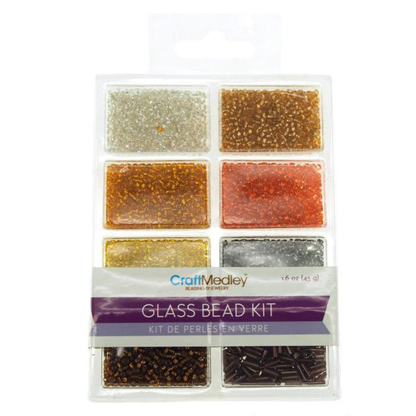 Loose Glass Beads Kit, Metallic, 45-gram