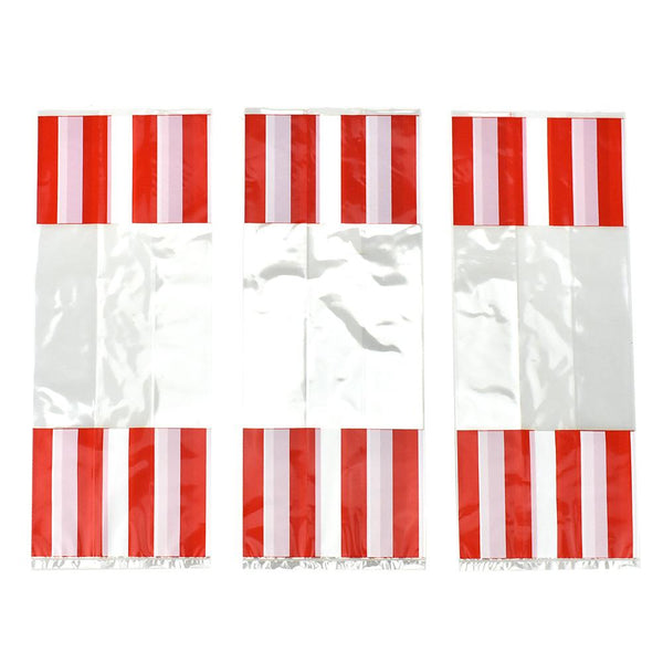 Striped Party Favor Bags, Red, 11-3/4-Inch, 8-Count