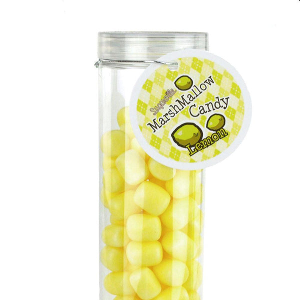 Marshmallow Candy Plastic Tube Party Favor, 200-gram, 12-Inch, Lemon