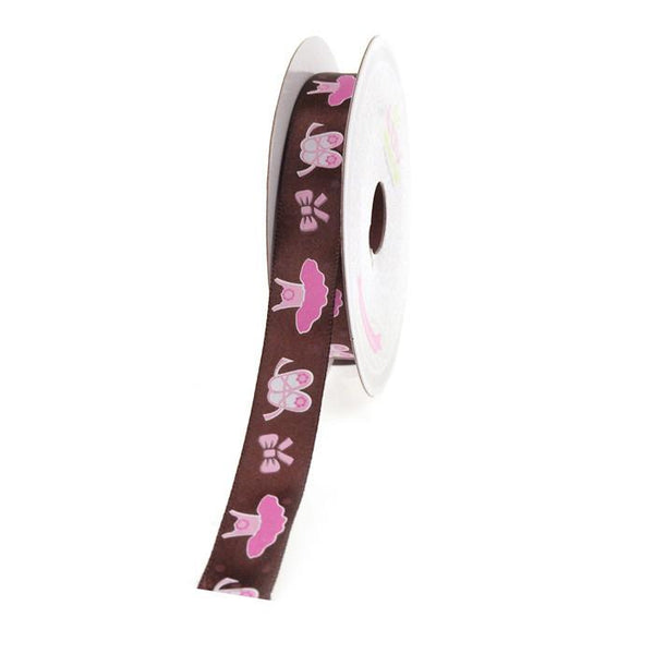 Ballerina Clothes Brown Satin Ribbon, 5/8-inch, 10-yard