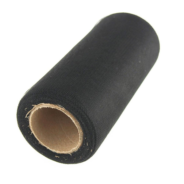 Premium American Tulle Spool Roll, Made in the USA, 6-Inch, 25 Yards, Black