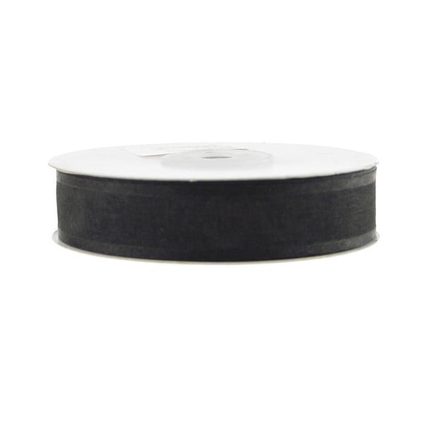 Satin-edge Sheer Organza Ribbon, 7/8-Inch, 25 Yards, Black