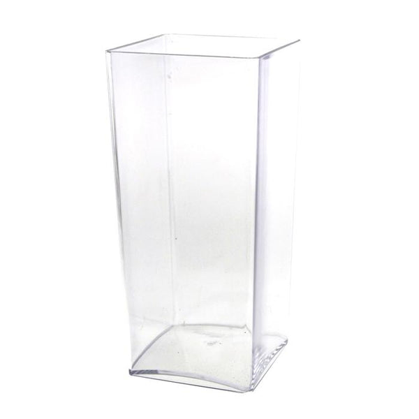 Clear Acrylic Tapered Block Vase Display, 10-Inch